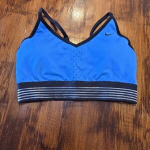 Nike Women's Pro Indy Light Support Sports Bra Blue Sz M activewear athleisure